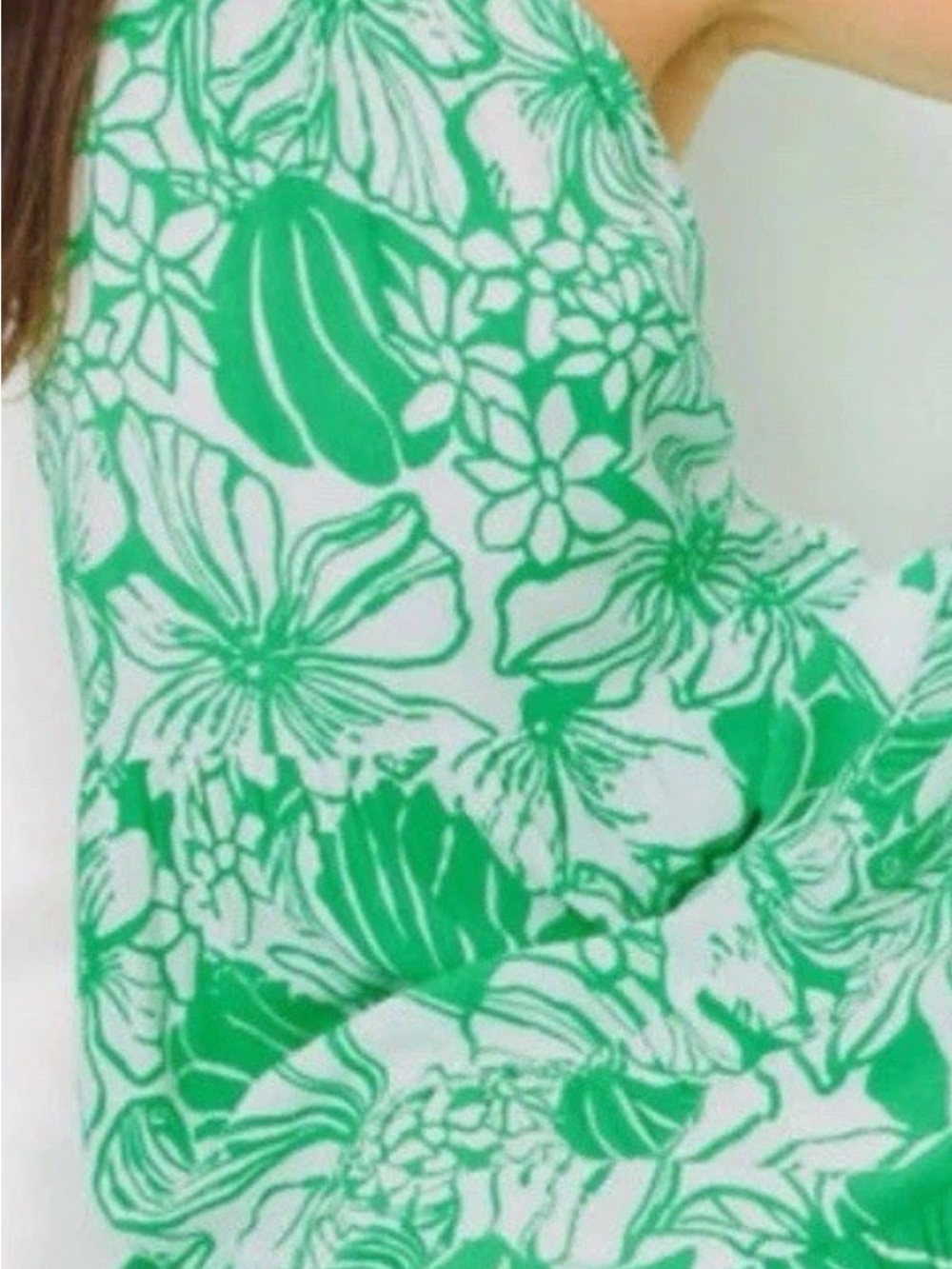 LILLY PULITZER Green and White Floral Tiered Maxi Dress- MED - Picture 2 of 7